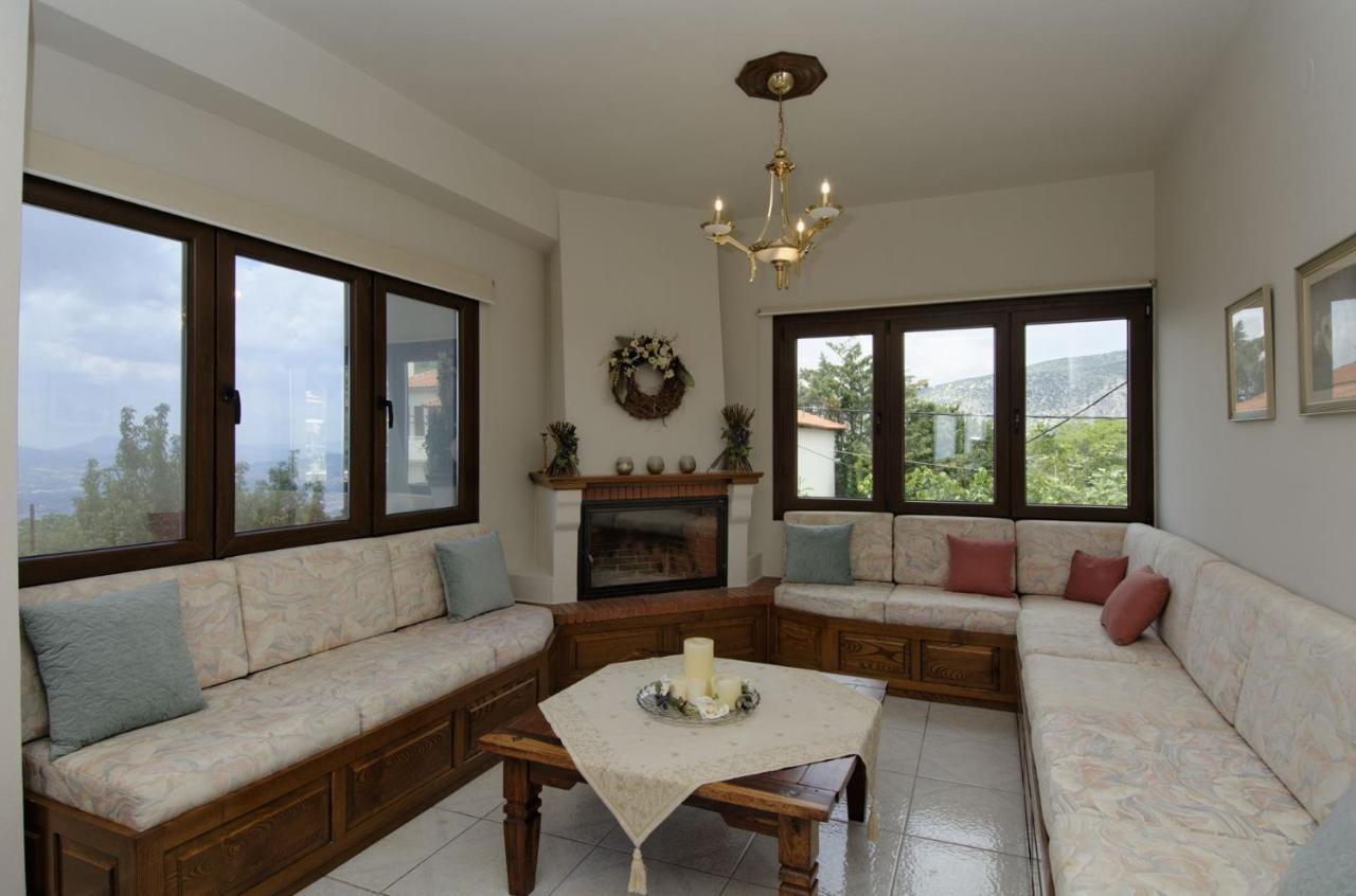 Iatrou House- Villa With Incredible View Portaria  Luaran gambar