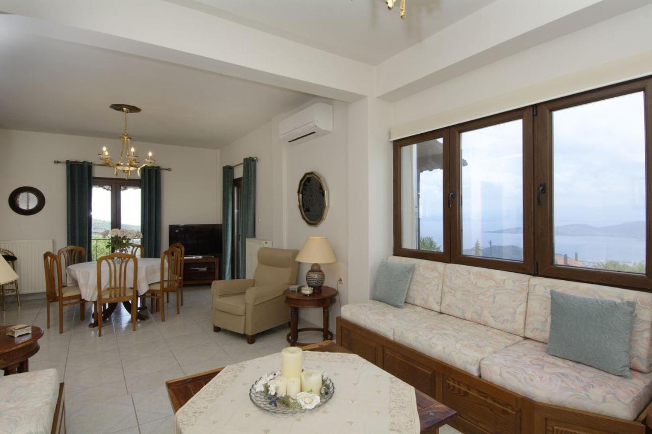 Iatrou House- Villa With Incredible View Portaria  Luaran gambar